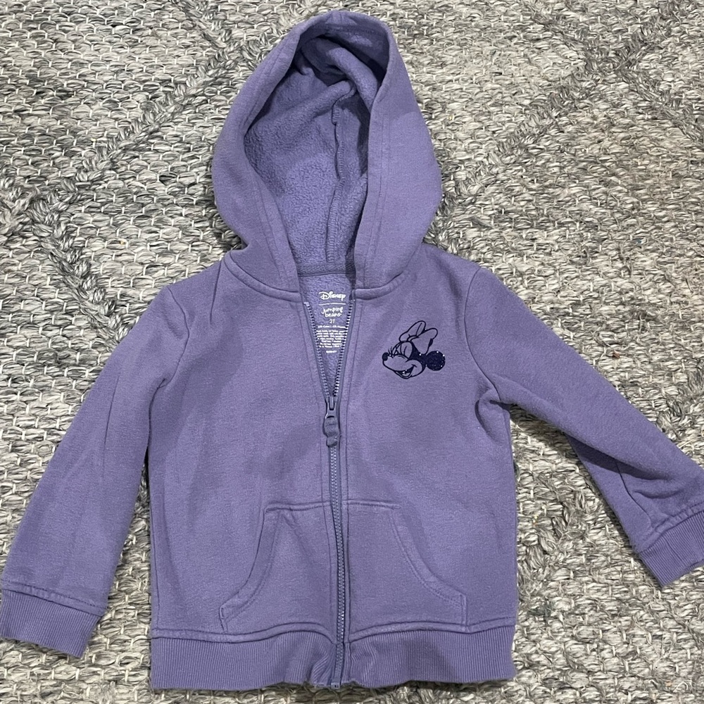 Girls Minnie Mouse full zip light weight jacket size 2T